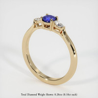 0.44 Ct. Sapphire Ring, 14K Yellow Gold 2