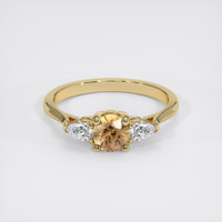 0.49 Ct. Yellowish Brown Sapphire Ring, 14K Yellow Gold 1