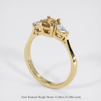 0.49 Ct. Yellowish Brown Sapphire Ring, 14K Yellow Gold 2