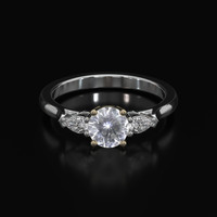 0.79 Ct. White Sapphire Ring, 14K Yellow & White 1