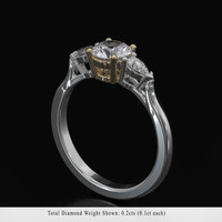 0.79 Ct. White Sapphire Ring, 14K Yellow & White 2