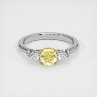 0.80 Ct. Yellow Sapphire Ring, 14K Yellow & White 1