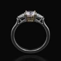 0.84 Ct. White Sapphire Ring, 18K Yellow & White 3