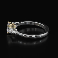 0.84 Ct. White Sapphire Ring, 18K Yellow & White 4