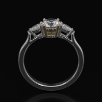 0.79 Ct. White Sapphire Ring, 18K Yellow & White 3