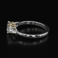 0.79 Ct. White Sapphire Ring, 18K Yellow & White 4