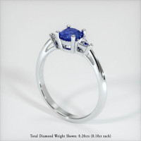 0.77 Ct. Blue Sapphire Ring, Platinum 950 2