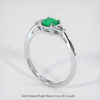 0.40 Ct. Emerald Ring, Platinum 950 2