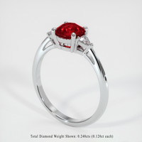 1.38 Ct. Ruby Ring, Platinum 950 2