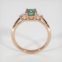 0.74 Ct. Bluish Green Sapphire Ring, 14K Rose Gold 3