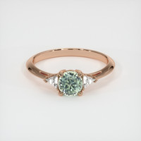 0.76 Ct. Yellowish Green Sapphire Ring, 14K Rose Gold 1