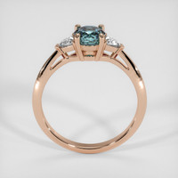 0.81 Ct. Greenish Blue Sapphire Ring, 14K Rose Gold 3