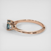 0.81 Ct. Greenish Blue Sapphire Ring, 14K Rose Gold 4