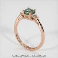 0.74 Ct. Bluish Green Sapphire Ring, 18K Rose Gold 2