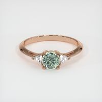 0.76 Ct. Yellowish Green Sapphire Ring, 18K Rose Gold 1