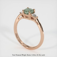 0.76 Ct. Yellowish Green Sapphire Ring, 18K Rose Gold 2