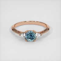 0.81 Ct. Greenish Blue Sapphire Ring, 18K Rose Gold 1