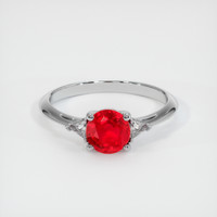 1.10 Ct. Pinkish Red Ruby Ring, 10K White Gold 1
