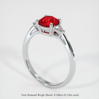 1.20 Ct. Pinkish Red Ruby Ring, 10K White Gold 2