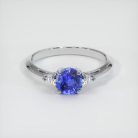 0.94 Ct. Blue Sapphire Ring, 14K White Gold 1
