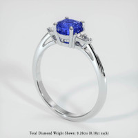 0.94 Ct. Blue Sapphire Ring, 14K White Gold 2