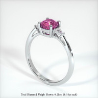 1.56 Ct. Pink Sapphire Ring, 14K White Gold 2