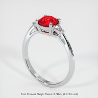 1.10 Ct. Ruby Ring, 14K White Gold 2