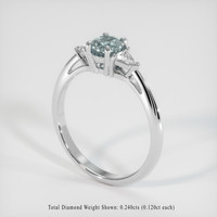 0.63 Ct. Sapphire Ring, 14K White Gold 2