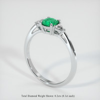 0.40 Ct. Emerald Ring, 18K White Gold 2