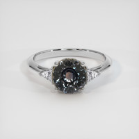 2.24 Ct. Bluish Grey Sapphire Ring, 18K White Gold 1