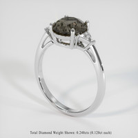 2.24 Ct. Bluish Grey Sapphire Ring, 18K White Gold 2