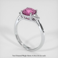 2.07 Ct. Purplish Pink Sapphire Ring, 18K White Gold 2