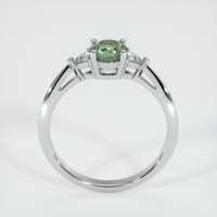 0.97 Ct. Yellowish Green Sapphire Ring, 18K White Gold 3
