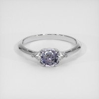 0.77 Ct. Greyish Blue Sapphire Ring, 18K White Gold 1