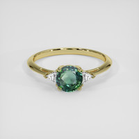 0.89 Ct. Green Sapphire Ring, 14K Yellow Gold 1