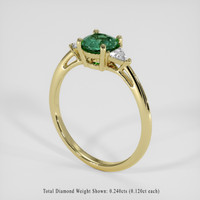 0.89 Ct. Green Sapphire Ring, 18K Yellow Gold 2