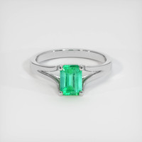 0.87 Ct. Emerald Ring, Platinum 950 1