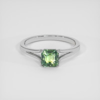1.54 Ct. Yellowish Green Sapphire Ring, Platinum 950 1