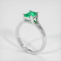 0.87 Ct. Emerald Ring, 18K White Gold 2