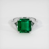 3.68 Ct. Emerald Ring, 18K White Gold 1