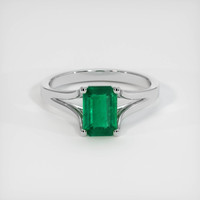 1.20 Ct. Emerald Ring, 18K White Gold 1