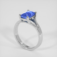 2.07 Ct. Blue Sapphire Ring, 18K White Gold 2