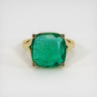 6.93 Ct. Emerald Ring, 18K Yellow Gold 1
