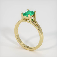 0.87 Ct. Emerald Ring, 18K Yellow Gold 2