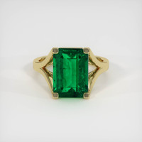 4.76 Ct. Emerald Ring, 18K Yellow Gold 1