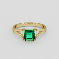 1.41 Ct. Emerald Ring, 18K Yellow Gold 1