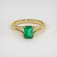 1.03 Ct. Emerald Ring, 18K Yellow Gold 1