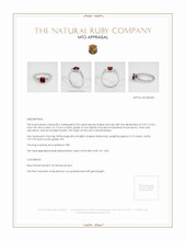 Ruby Ring 0.92 Ct., Platinum 950 Appraisal