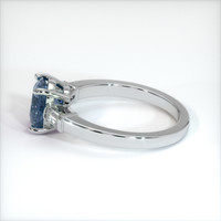 1.18 Ct. Greenish Blue Sapphire Ring, 10K White Gold 4