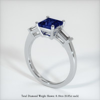 1.57 Ct. Blue Sapphire Ring, 10K White Gold 2